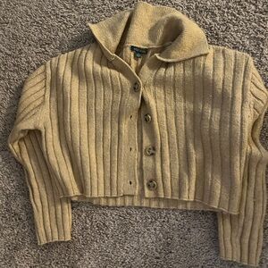 Tan Cropped Cardigan for women size small